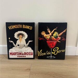 Vermouth Bianco Martini And Rossi & Vlan du Berni Bitter Aperitif Vintage Set